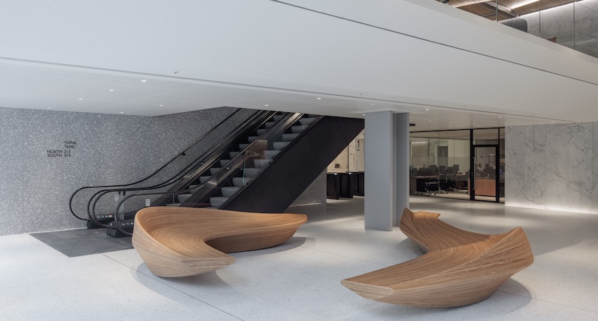 3d veneer seating in commercial premises