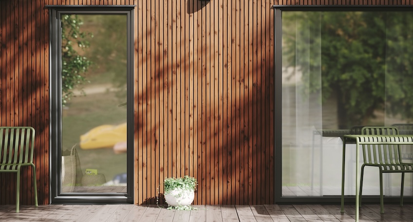 Thermory cladding to exterior of building