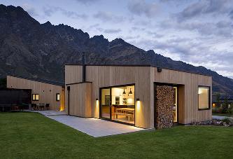 building with thermory cladding