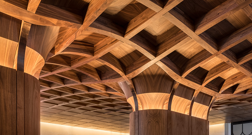 Interior Thermory cladding of car port